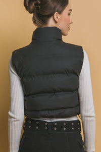 `Cropped Vest With Adjustable Drawstrings