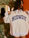 "MIDWEST"/"OPE" Reversible Mockneck Sweatshirt