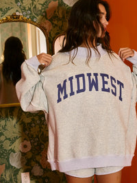 "MIDWEST"/"OPE" Reversible Mockneck Sweatshirt