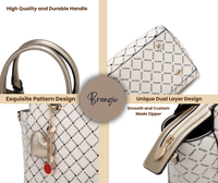 Brangio Italy Luxe Diamond Stitched Tote Bag: Ivory