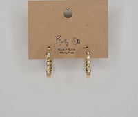 Deco White Hoop Earrings
