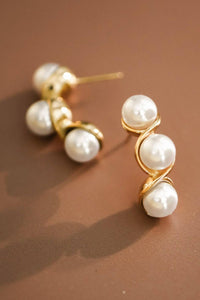 Triple Pearl Earrings