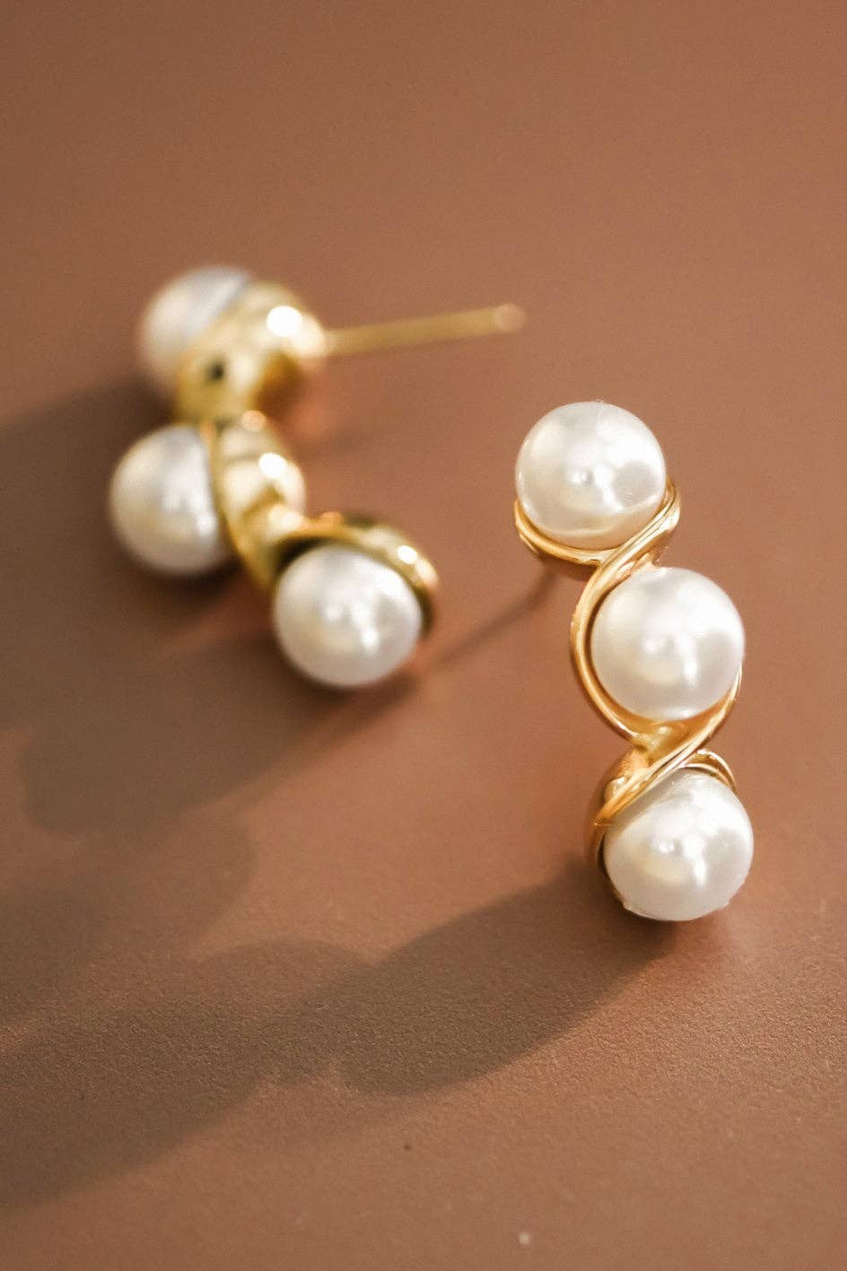 Triple Pearl Earrings