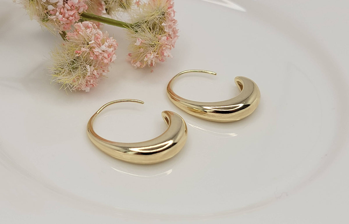 Gold Crescent Hoops