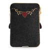 The Queen Beaded Queen Playing Card Mini Crossbody Clutch