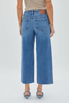 Nori Medium Wash Cropped Wide Leg with Cut Hem