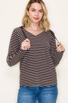 Micro Brushed Striped Hoodie