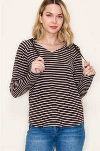 Micro Brushed Striped Hoodie