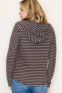 Micro Brushed Striped Hoodie