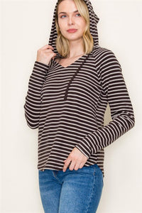 Micro Brushed Striped Hoodie