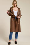 Luxe Brushed Double-breasted Belted Coat