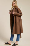 Luxe Brushed Double-breasted Belted Coat