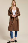 Luxe Brushed Double-breasted Belted Coat