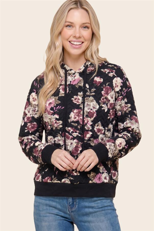 Quilted Floral Hoodie