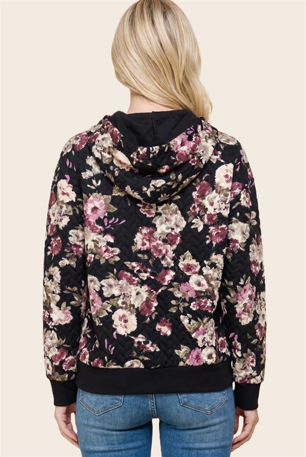 Quilted Floral Hoodie