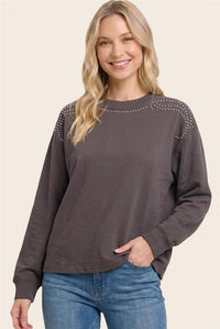 Studded Knit Top