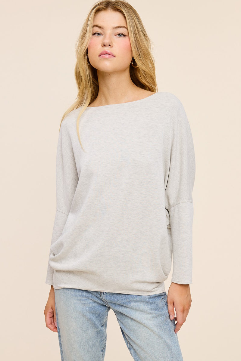 Scuba Fabric Dolman Sleeve Shirt