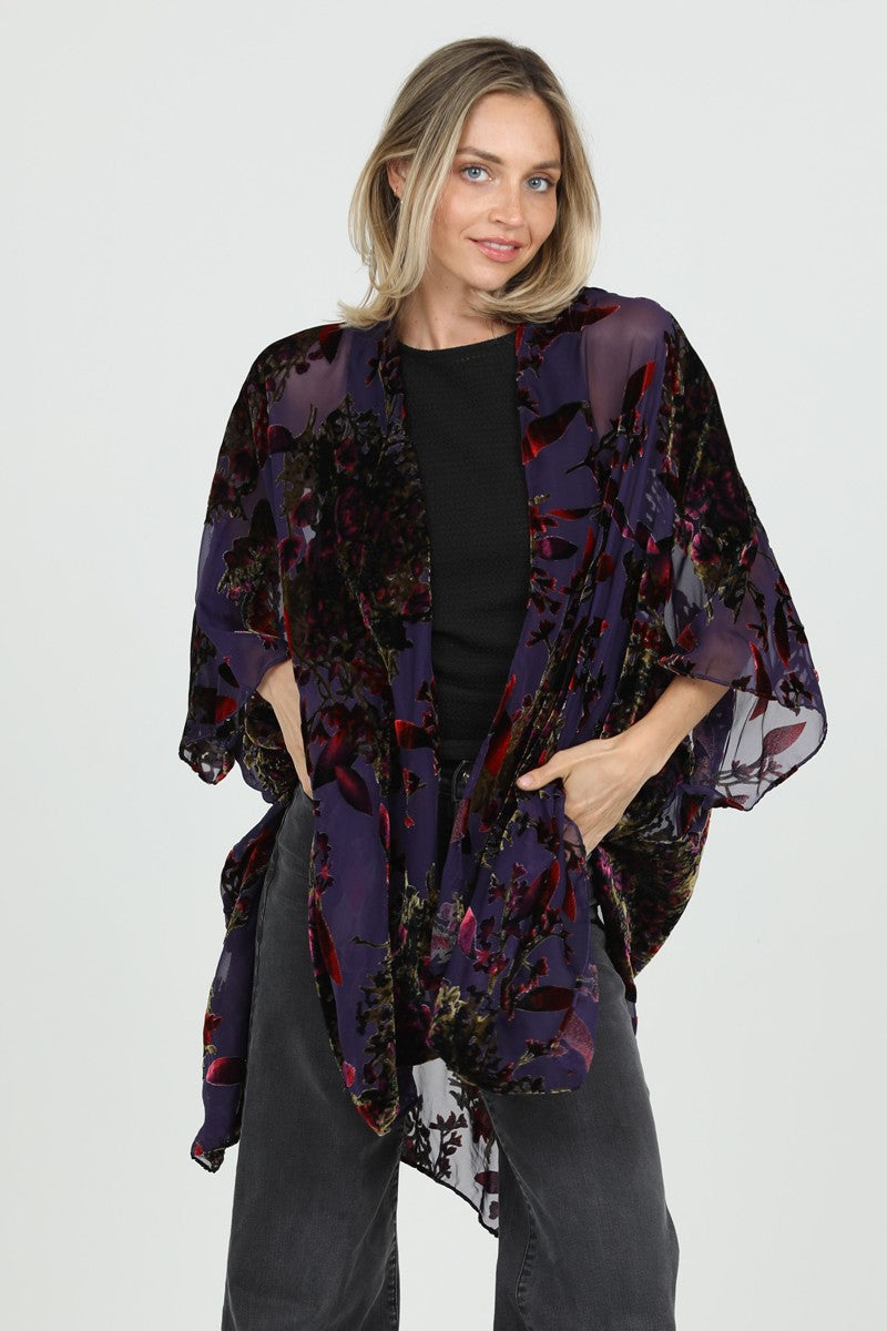 Burnout Velvet Kimono