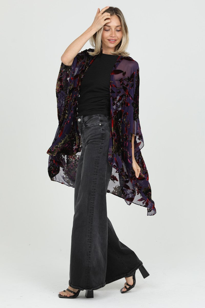 Burnout Velvet Kimono