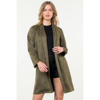 Suede Coat: OLIVE