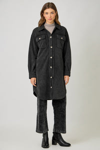 Washed Terry Long Shacket