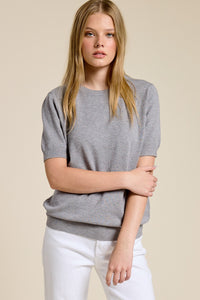 Luxe Short Sleeve Cashmere Blend Sweater