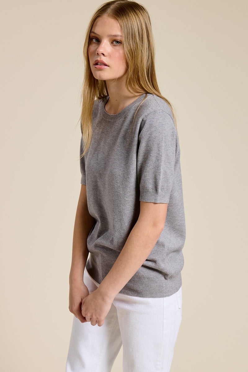Luxe Short Sleeve Cashmere Blend Sweater