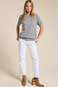 Luxe Short Sleeve Cashmere Blend Sweater
