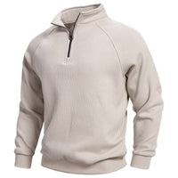 Men's Navy Stand-Collar Fleece Quarter-Zip Sweatshirt