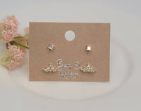 Gold Two Pair Set Studs