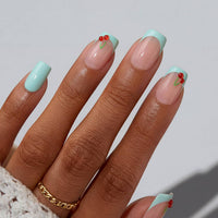 Yellow French Press On Nails - Short Square Nails Wholesale: Meadow Daisy