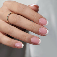 Classic Short Almond Nails - White French Tip Press On Nails: Classic
