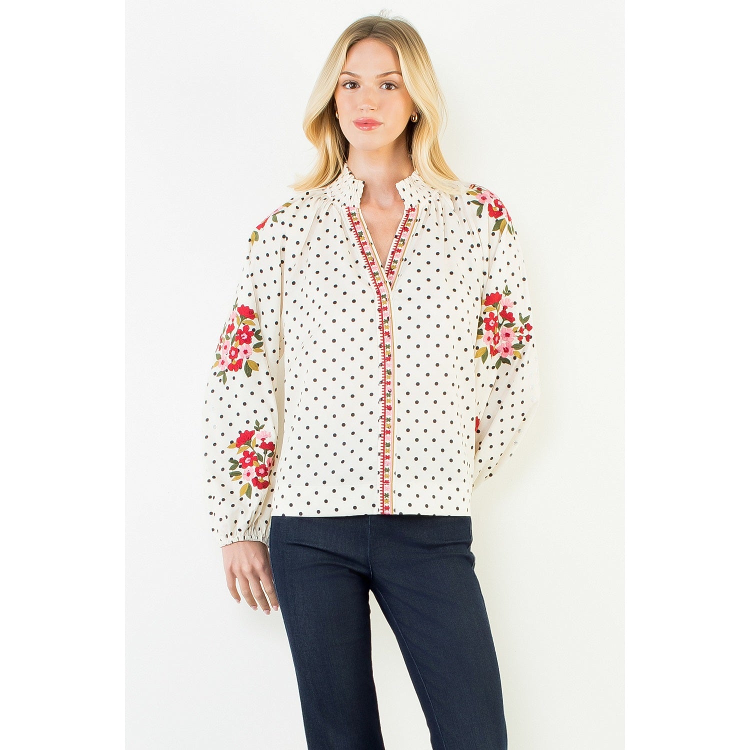 Polk a dot Woven Top