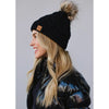 Solid Cable Knit Hat with Pom