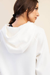 MODAL POLY SPAN QUARTER ZIP HODDIE JACKET