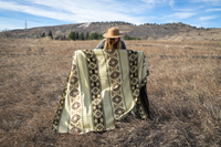 Andean Alpaca Wool Blanket - Cactus Green
