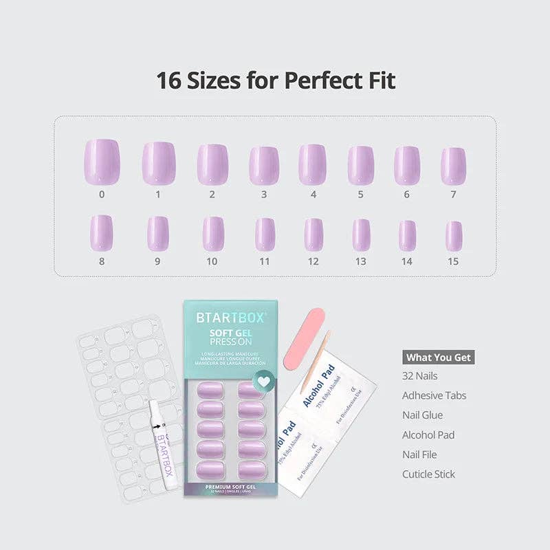 Purple Square Press On Nails