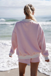 Striped Mockneck Sweatshirt