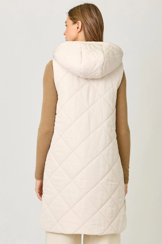 Quilted Long Puffer Vest