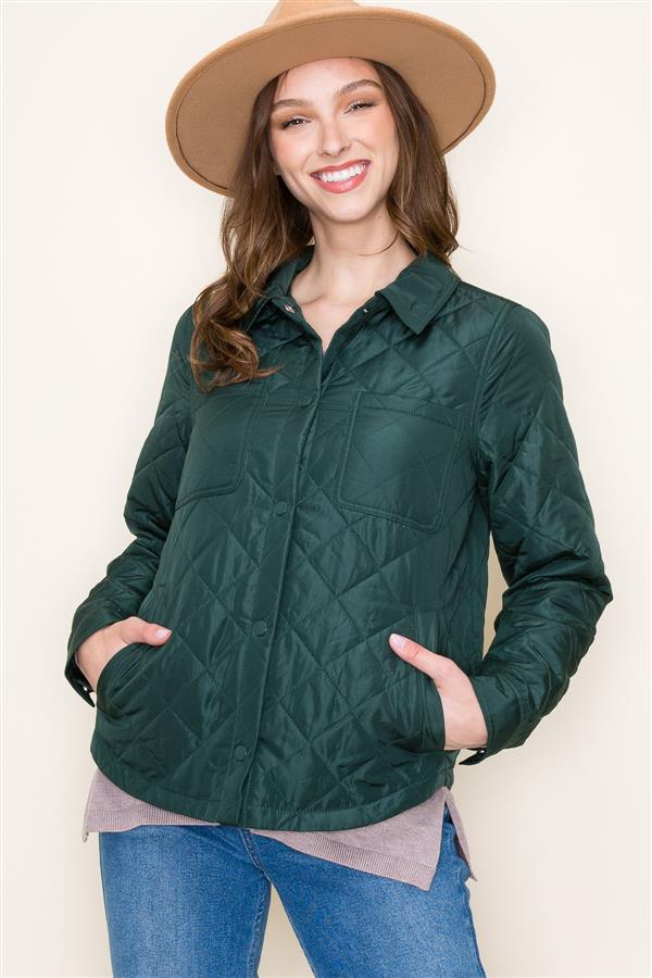 Quilted Snap Button Jacket