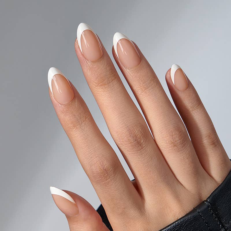 Short Almond Coffee Nails - Brown French Tip Press On Nails: Wild Cheetah