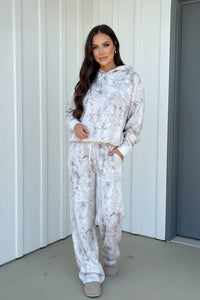Abstract Camo Baggy Pullover Drawstring Pants Set