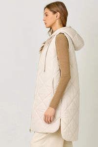 Quilted Long Puffer Vest