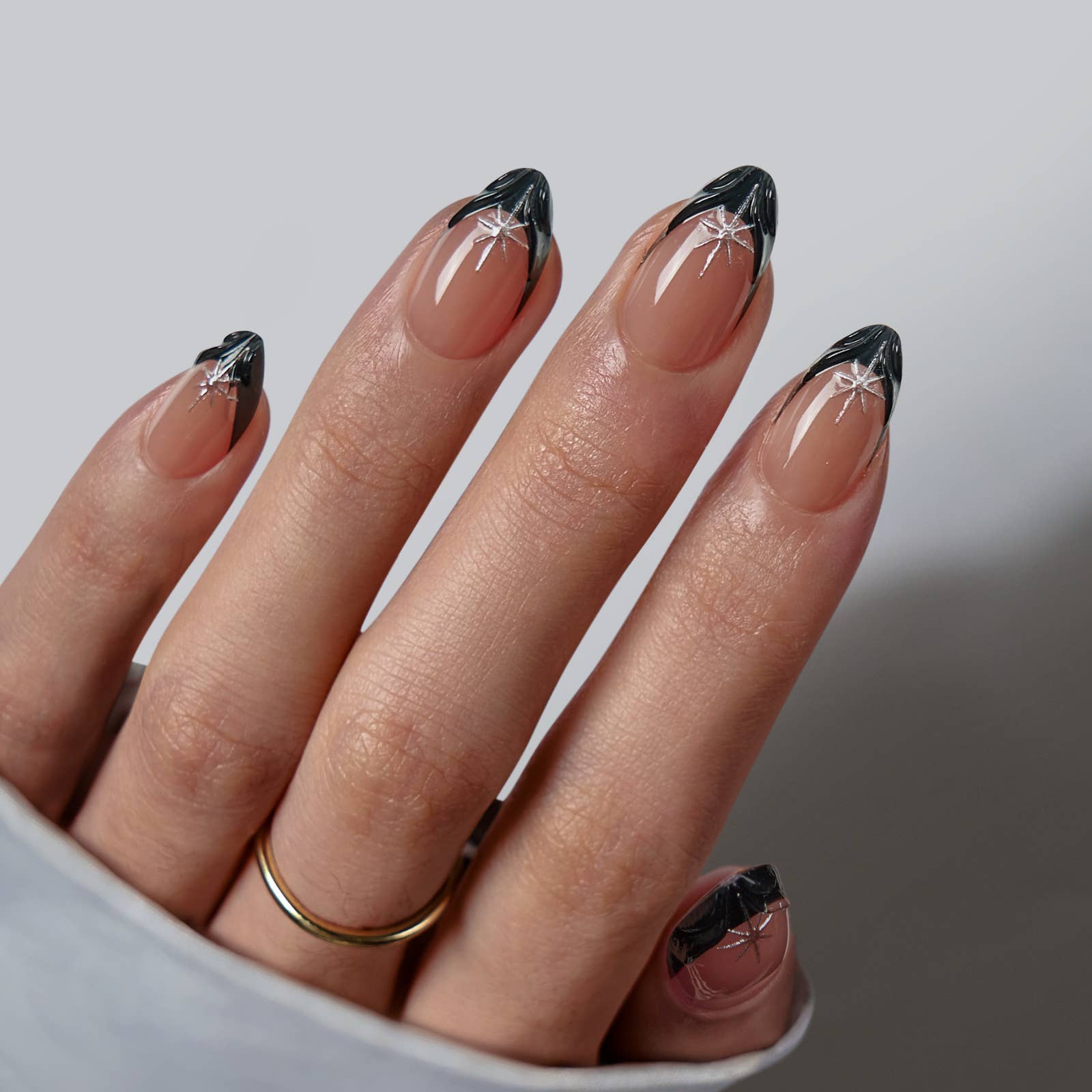 Classic Short Almond Nails - White French Tip Press On Nails: Classic