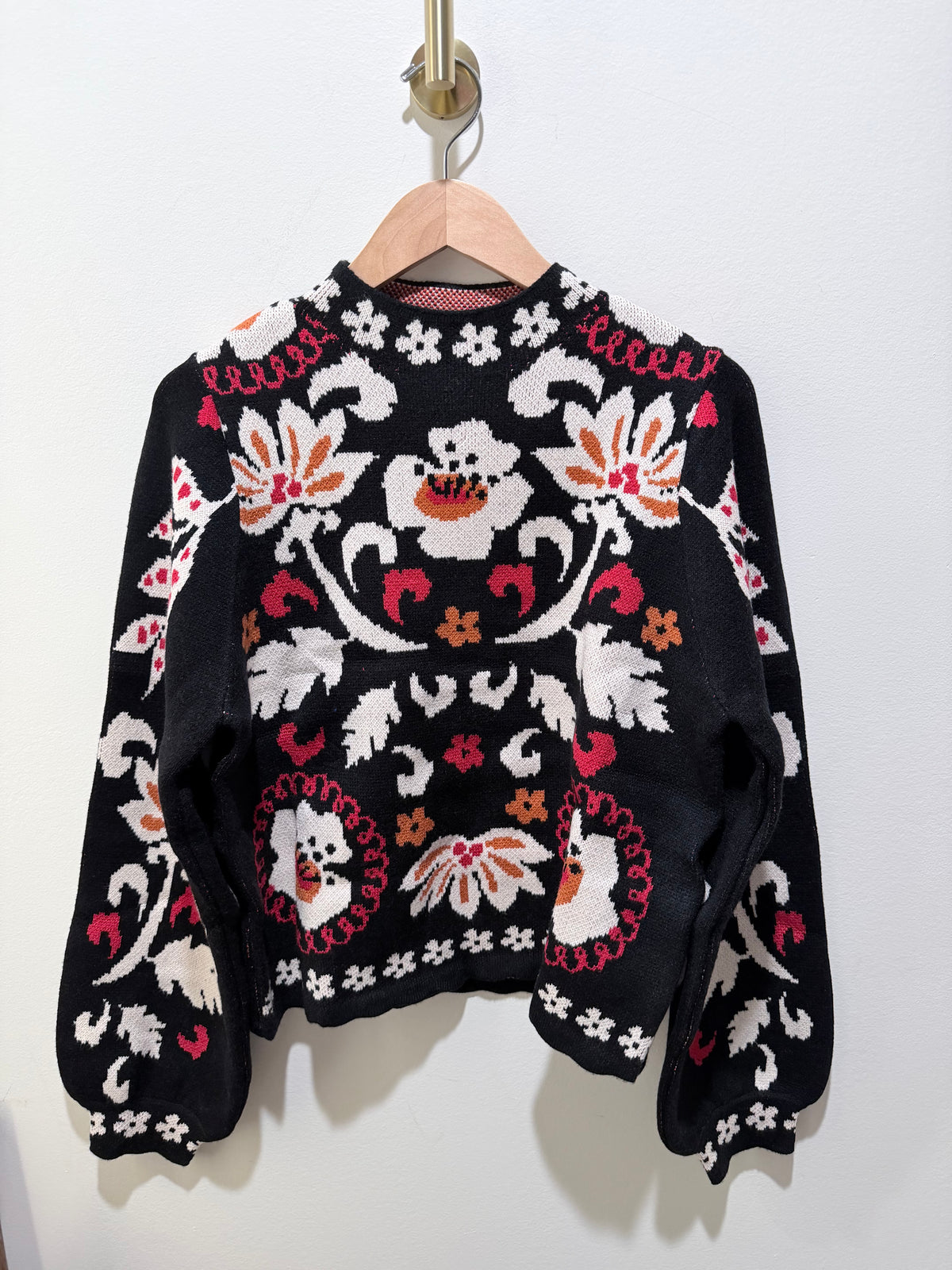 Black and Red Floral Sweater