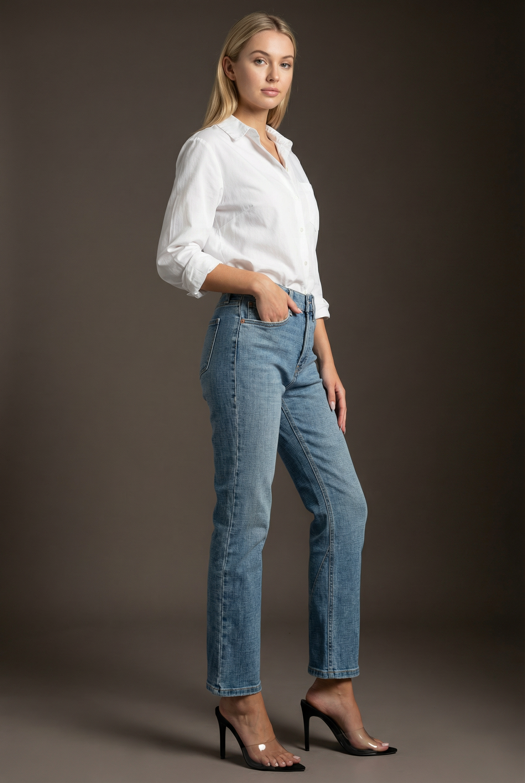 TUMMY CONTROL HIGH RISE STRAIGHT JEANS