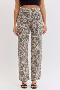 Leopard Super High Rise Dad Jean