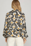 Black and Mustard Blouse