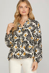 Black and Mustard Blouse