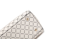Brangio Italy Luxe Diamond Stitched Tote Bag: Ivory